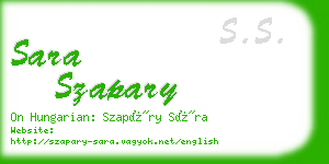 sara szapary business card